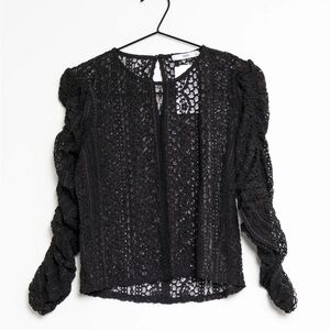 MANGO Elegant Black Lace Women's Top